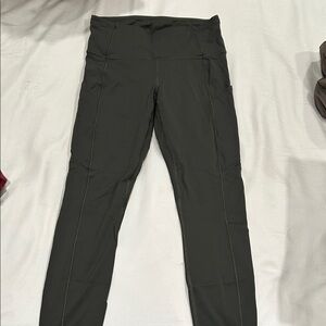 lululemon fast and free 5 pockets legging 7/8 length in forest green